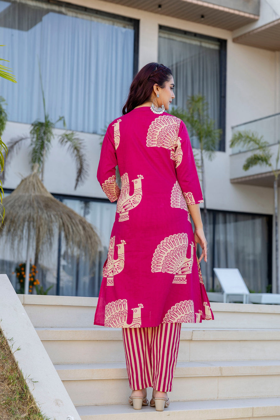 Plum Heritage Peacock Cotton Co-ord Set — image 3