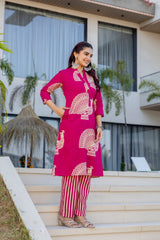 Plum Heritage Peacock Cotton Co-ord Set - Me&My