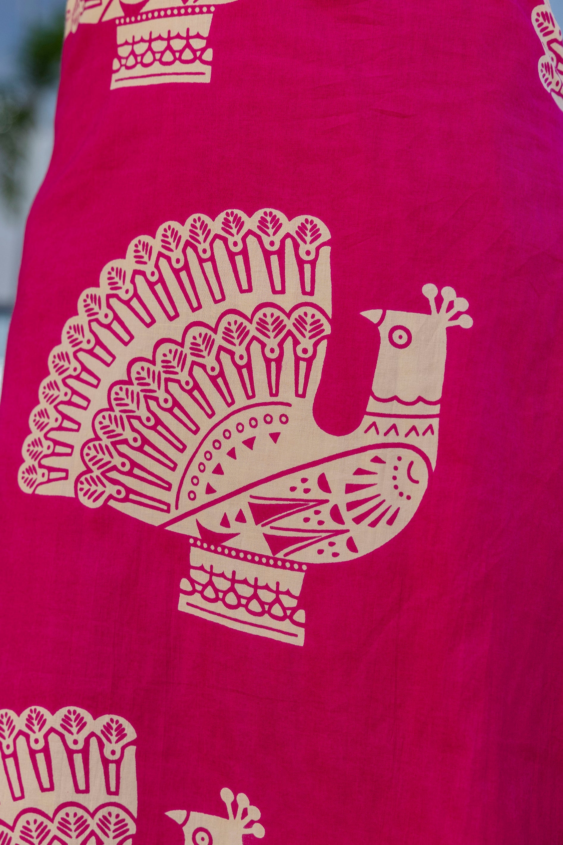 Rani Peacock Cotton Dupatta Set Ð Pink - Me&My