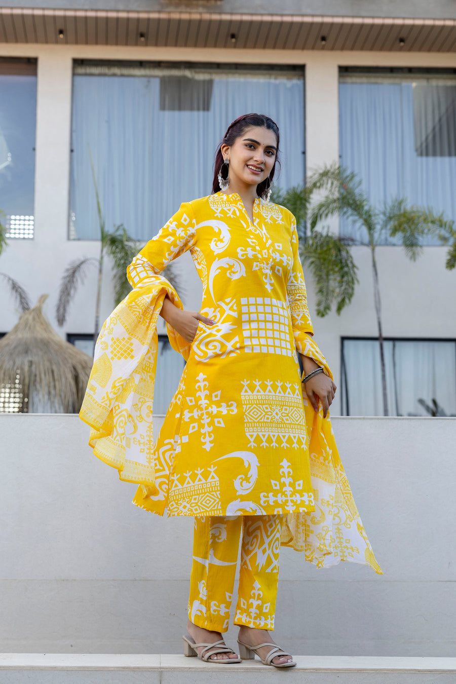 Golden Heritage Cotton Dupatta Set — image 3