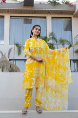 Golden Heritage Cotton Dupatta Set Ð Yellow - Me&My