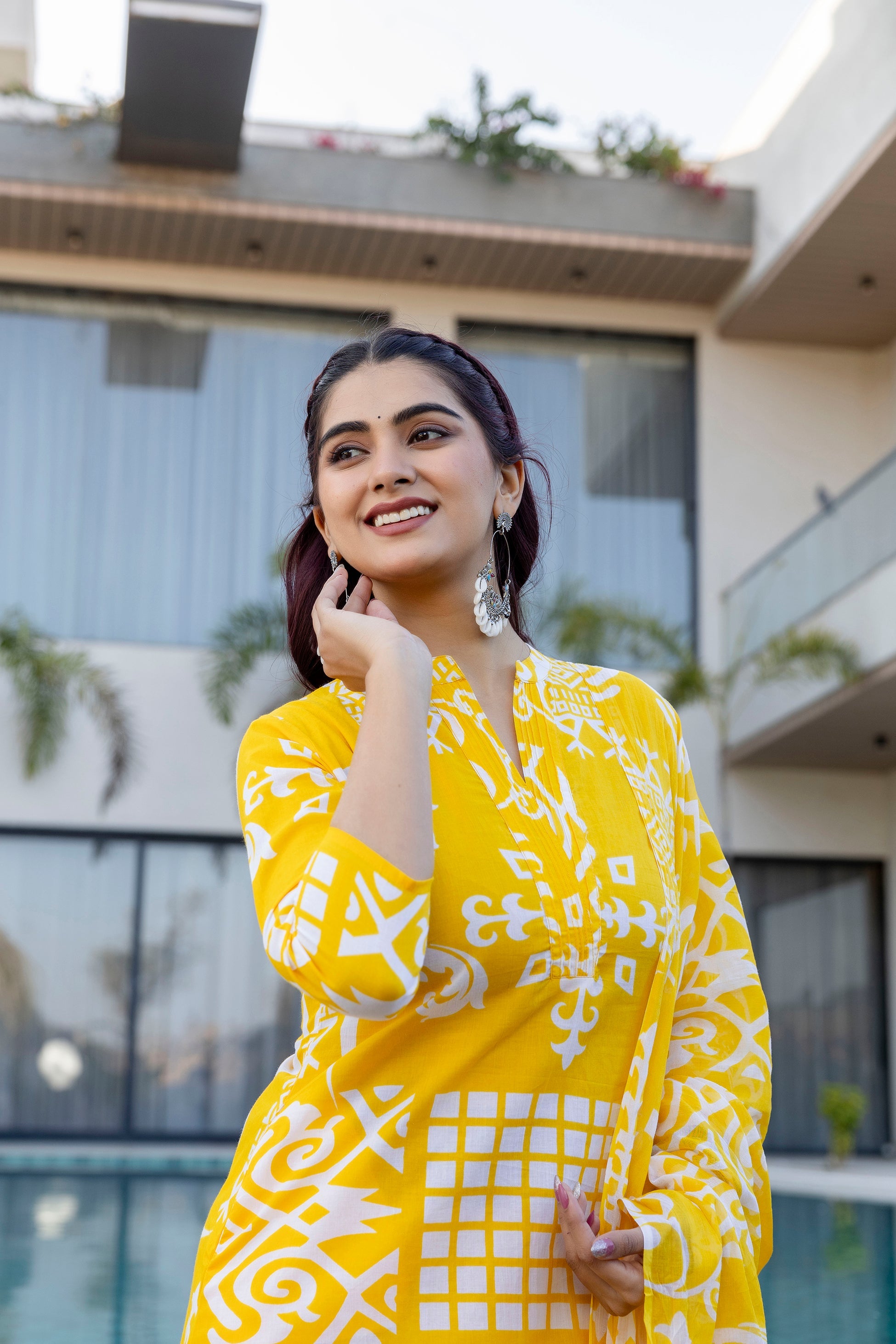 Golden Heritage Cotton Dupatta Set Ð Yellow - Me&My