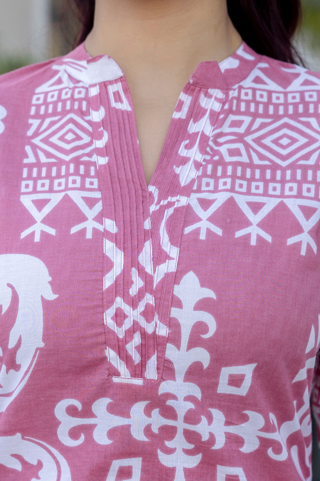 Rose Mosaic Cotton 3-Piece Suit Set Ð Pink - Me&My