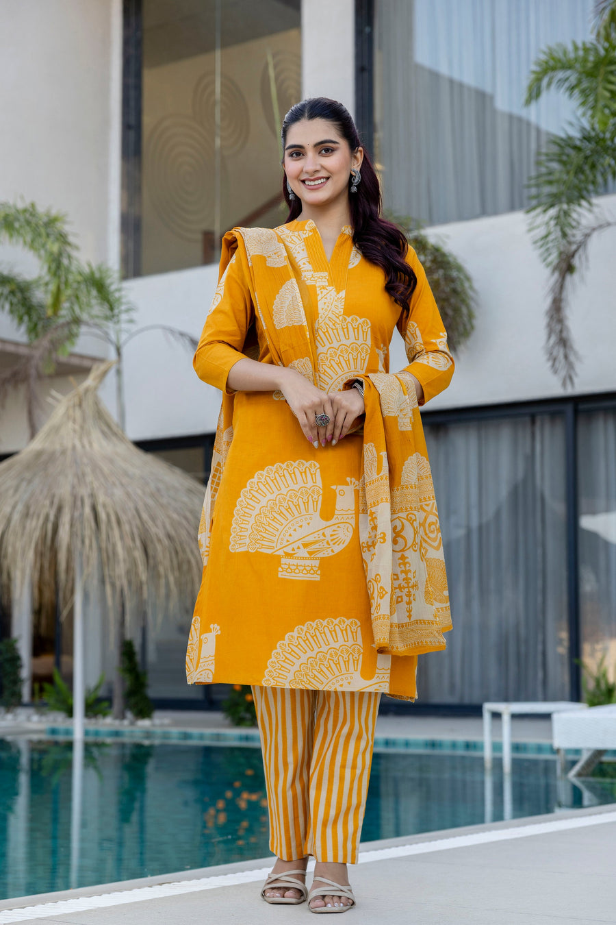 Sunshine Heritage Print Cotton Suit Set with Dupatta — image 9