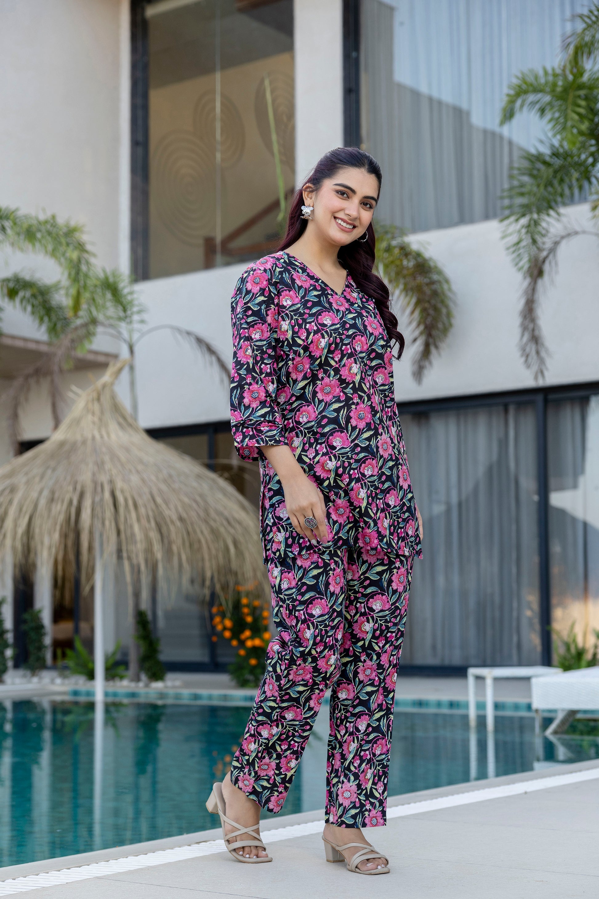 Black Rosy Lane Floral Co-ord Set - Me&My