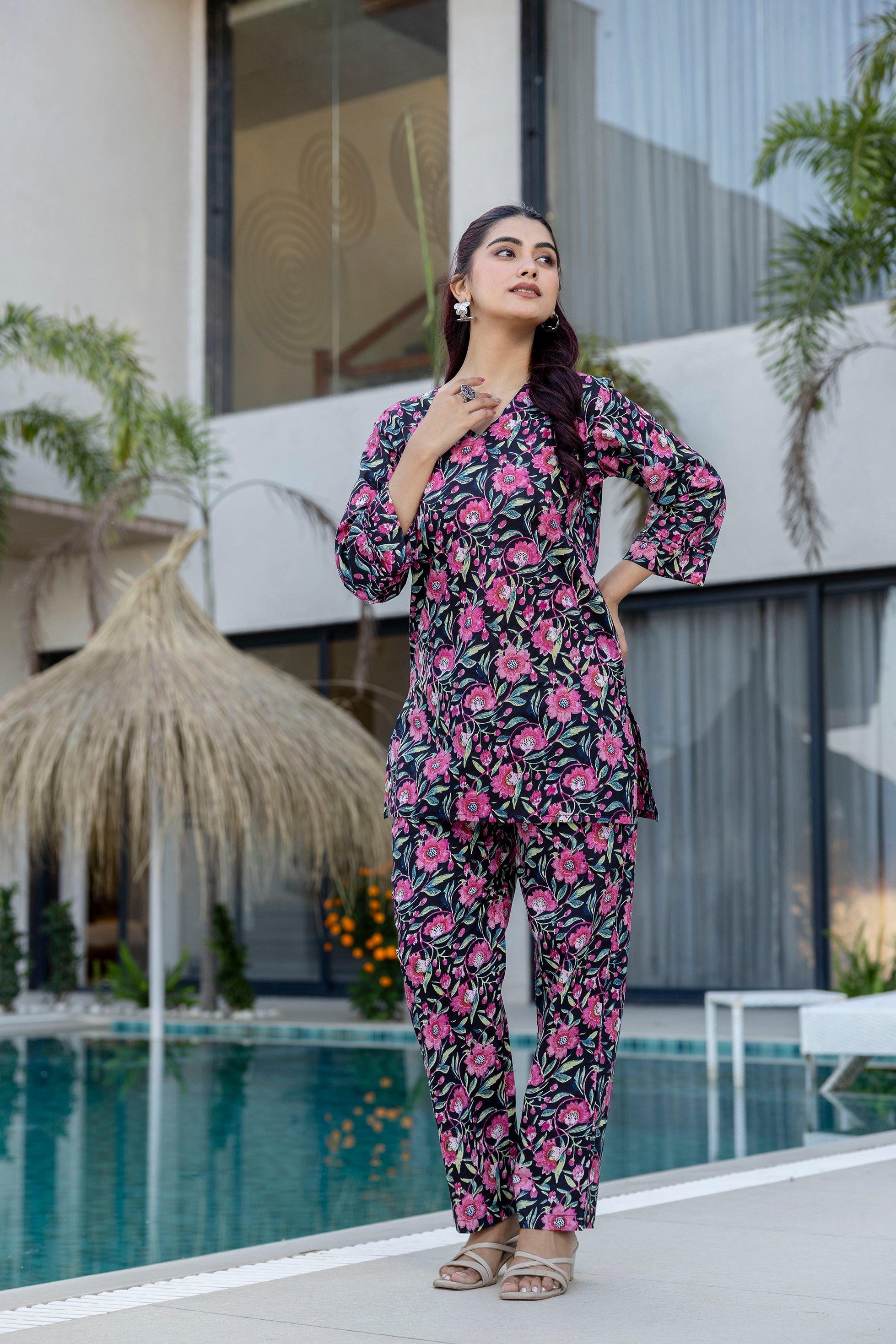 Black Rosy Lane Floral Co-ord Set - Me&My