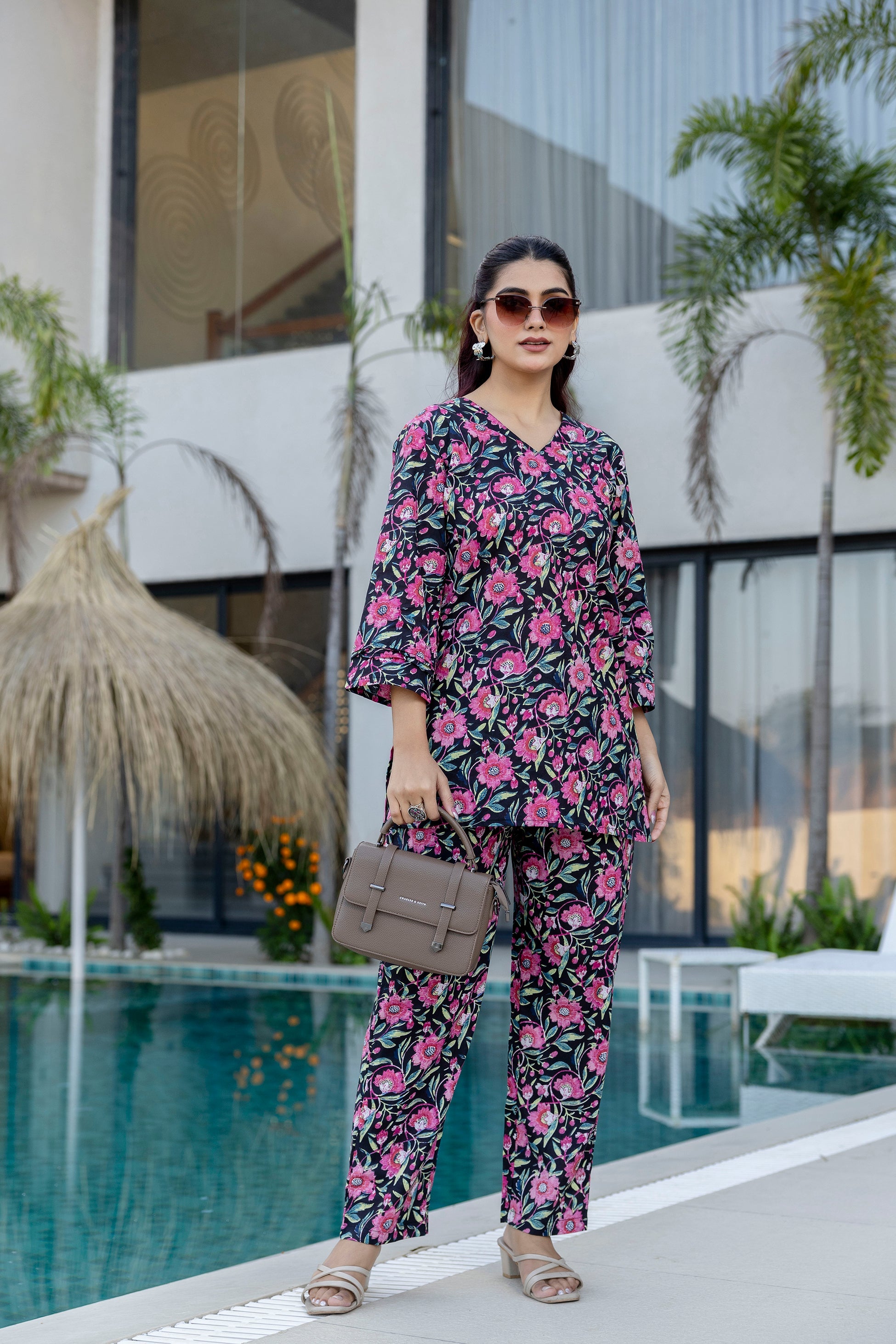 Black Rosy Lane Floral Co-ord Set - Me&My