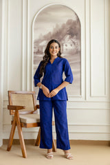 Deepwater Blue Cotton Co-ord Set - Me&My