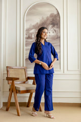 Deepwater Blue Cotton Co-ord Set - Me&My