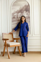Deepwater Blue Cotton Co-ord Set