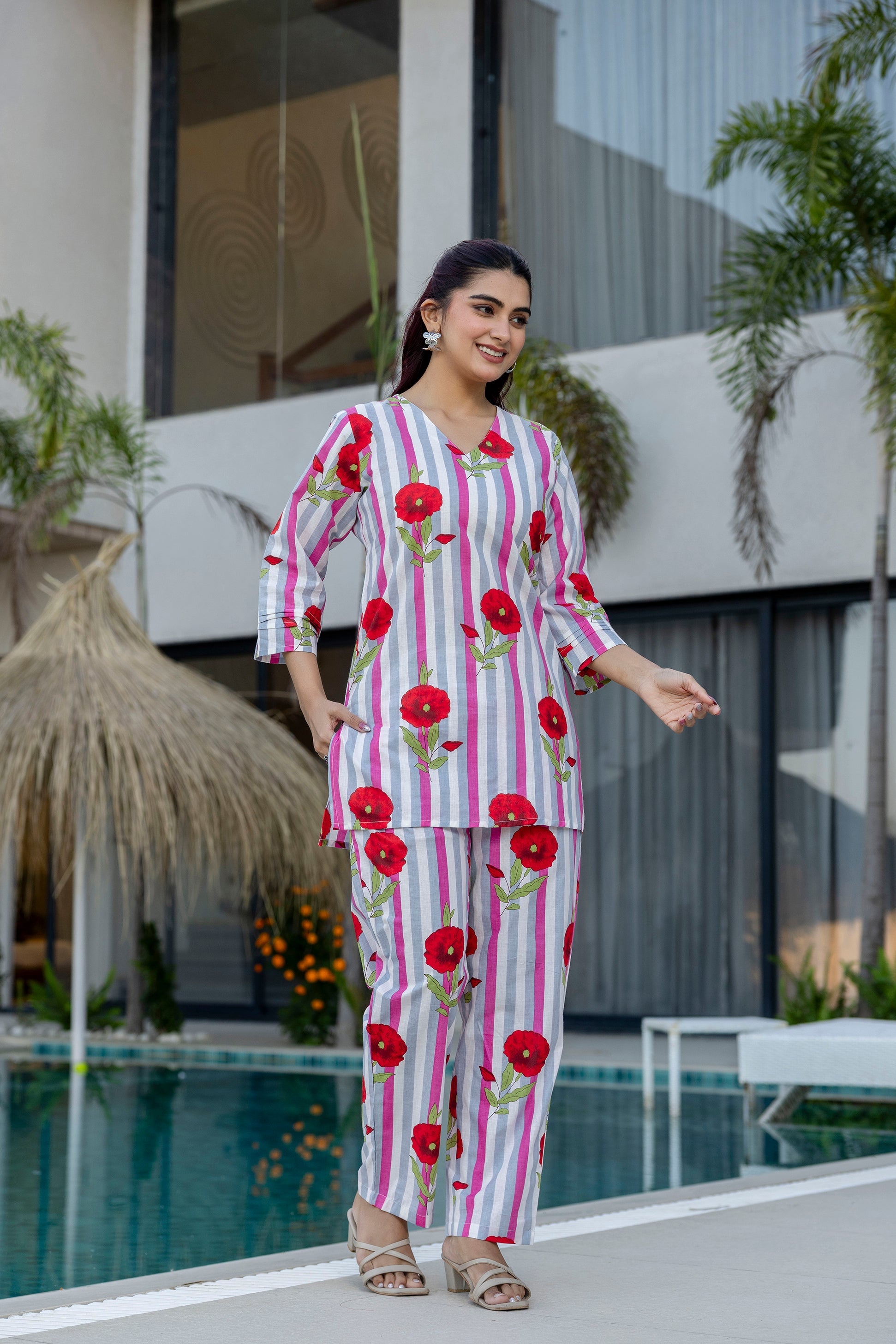 Candy Stripe Poppy Cotton Co-ord Set - Me&My