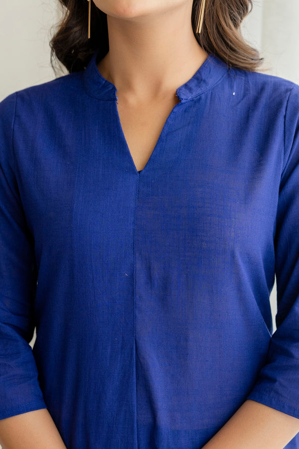 Deepwater Blue Cotton Co-ord Set