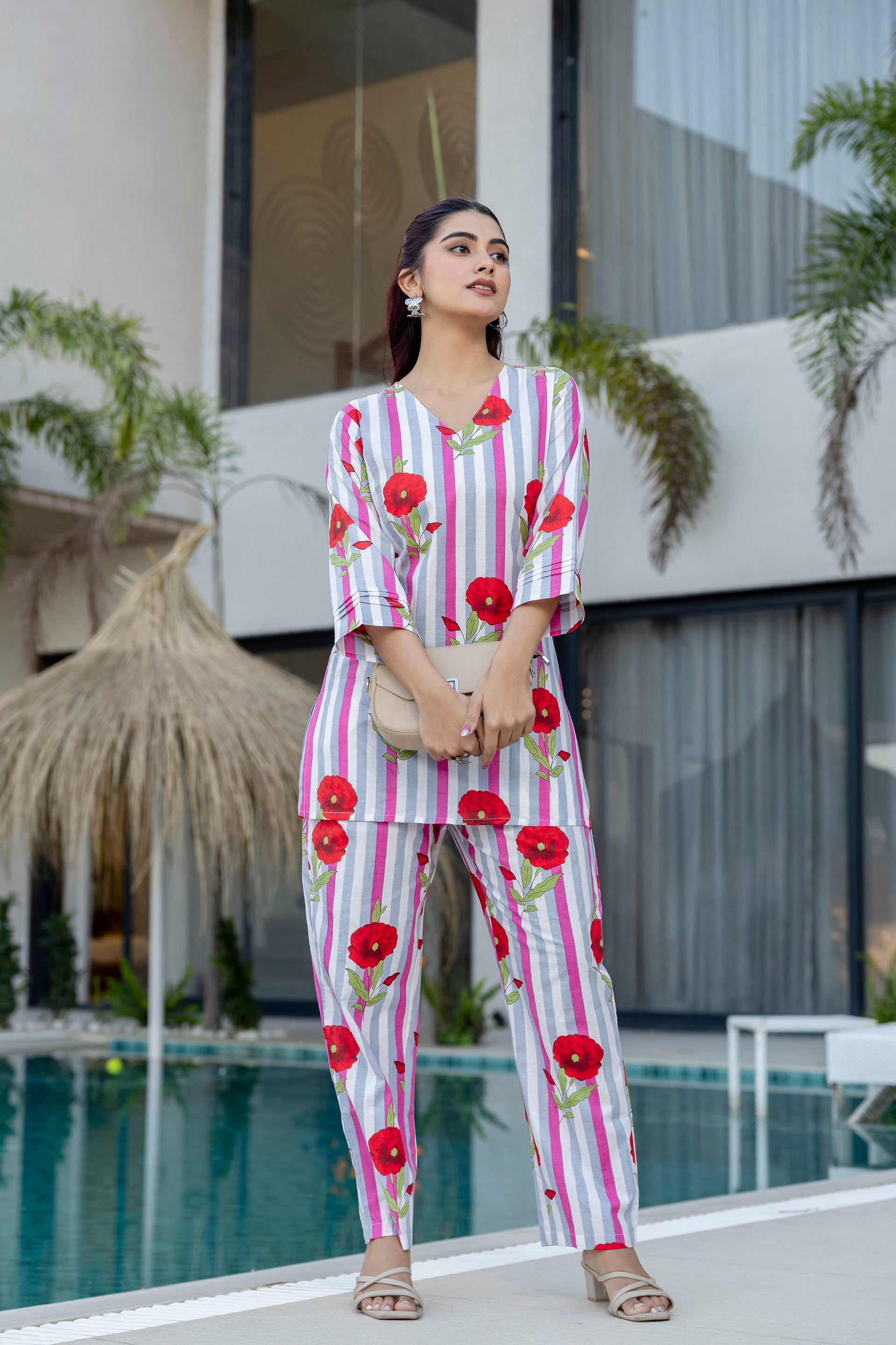 Candy Stripe Poppy Cotton Co-ord Set - Me&My