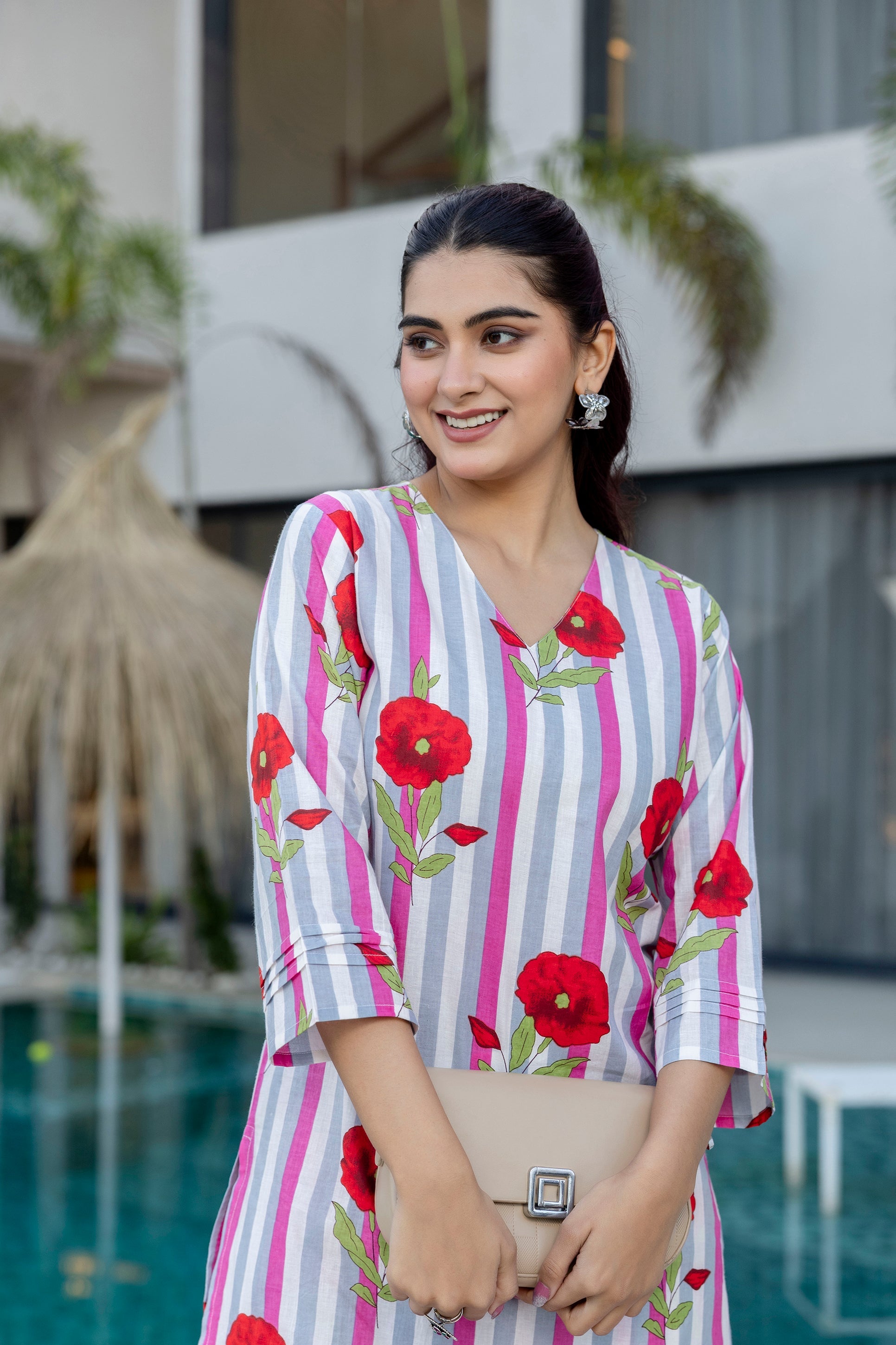 Candy Stripe Poppy Cotton Co-ord Set - Me&My