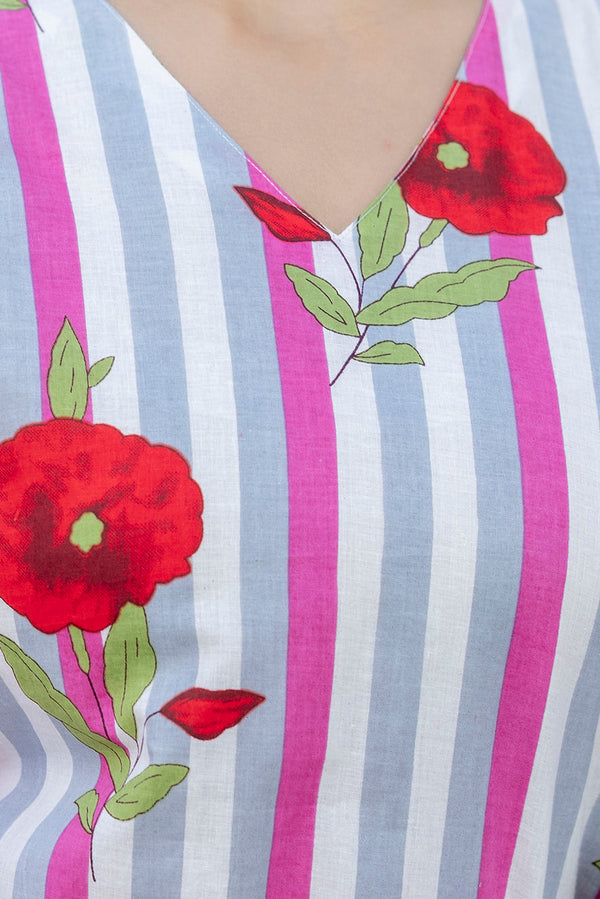 Candy Stripe Poppy Cotton Co-ord Set