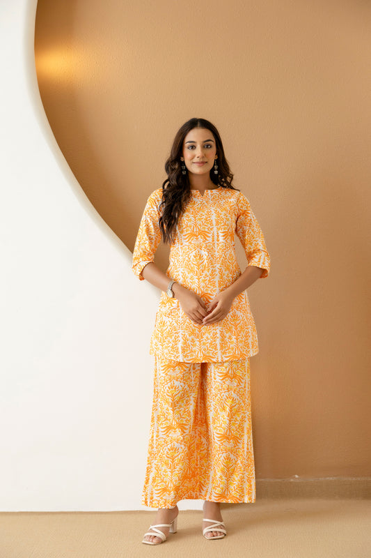 Citrus Grove Orange Botanical Cotton Co-ord Set - Me&My