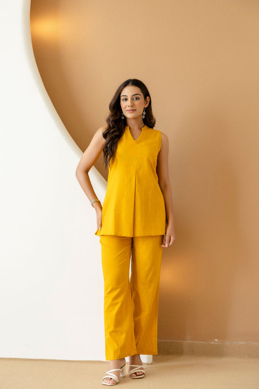 Saffronglow Mustard Cotton Co-ord Set - Me&My