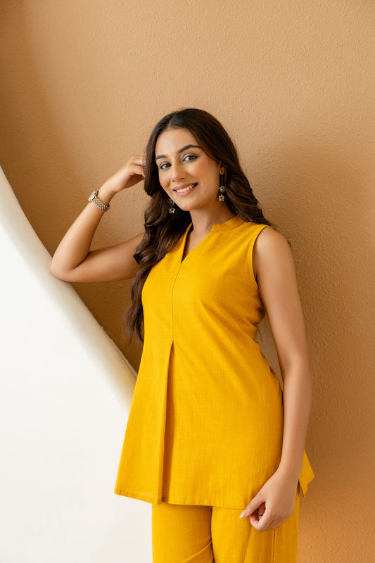 Saffronglow Mustard Cotton Co-ord Set - Me&My