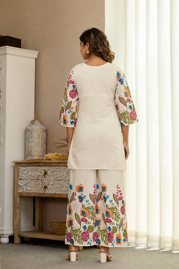 Whisperleaf Off-White Botanical Co-ord Set