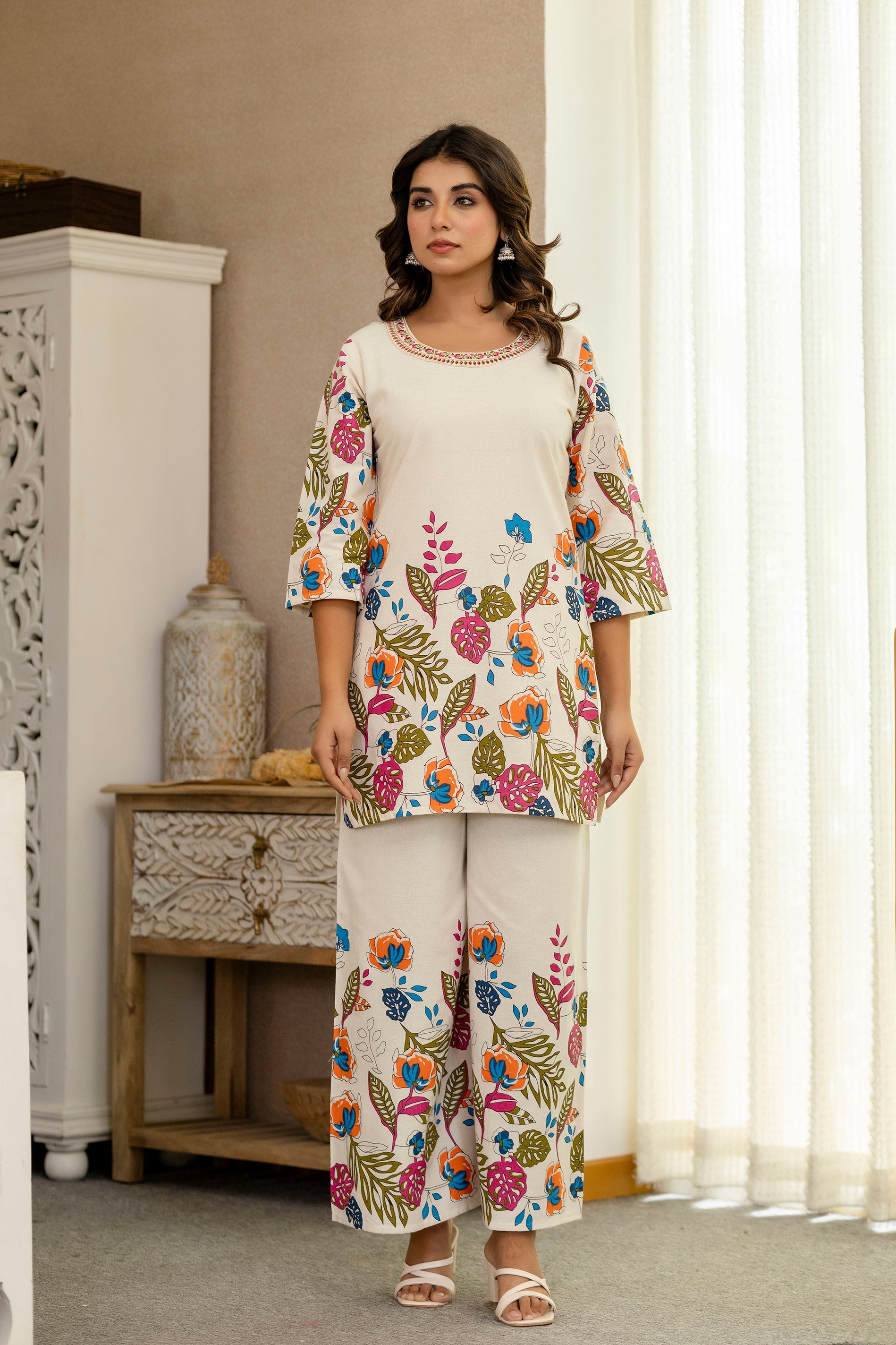 Whisperleaf Off-White Botanical Co-ord Set from Me&My
