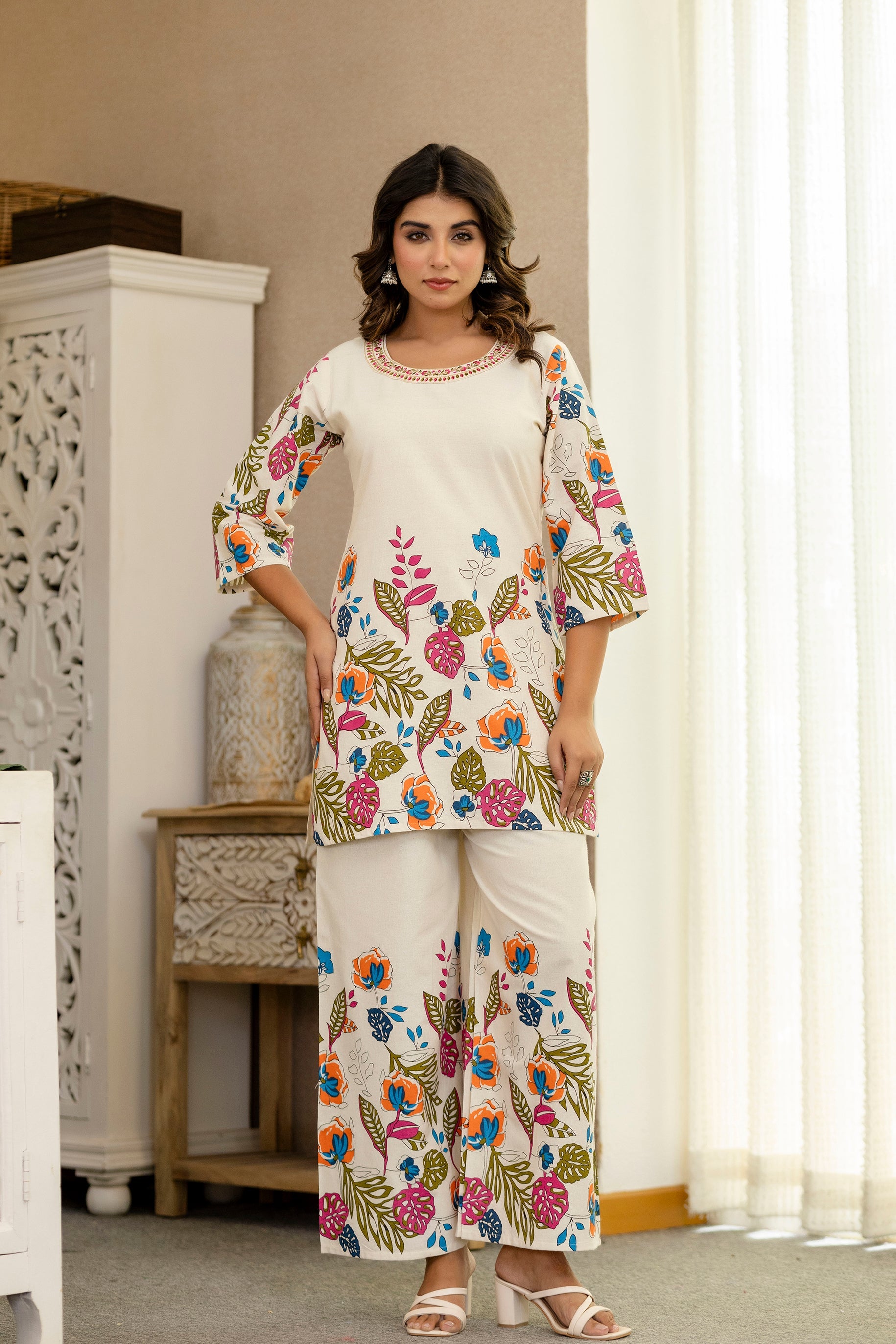 Whisperleaf Off-White Botanical Co-ord Set from Me&My