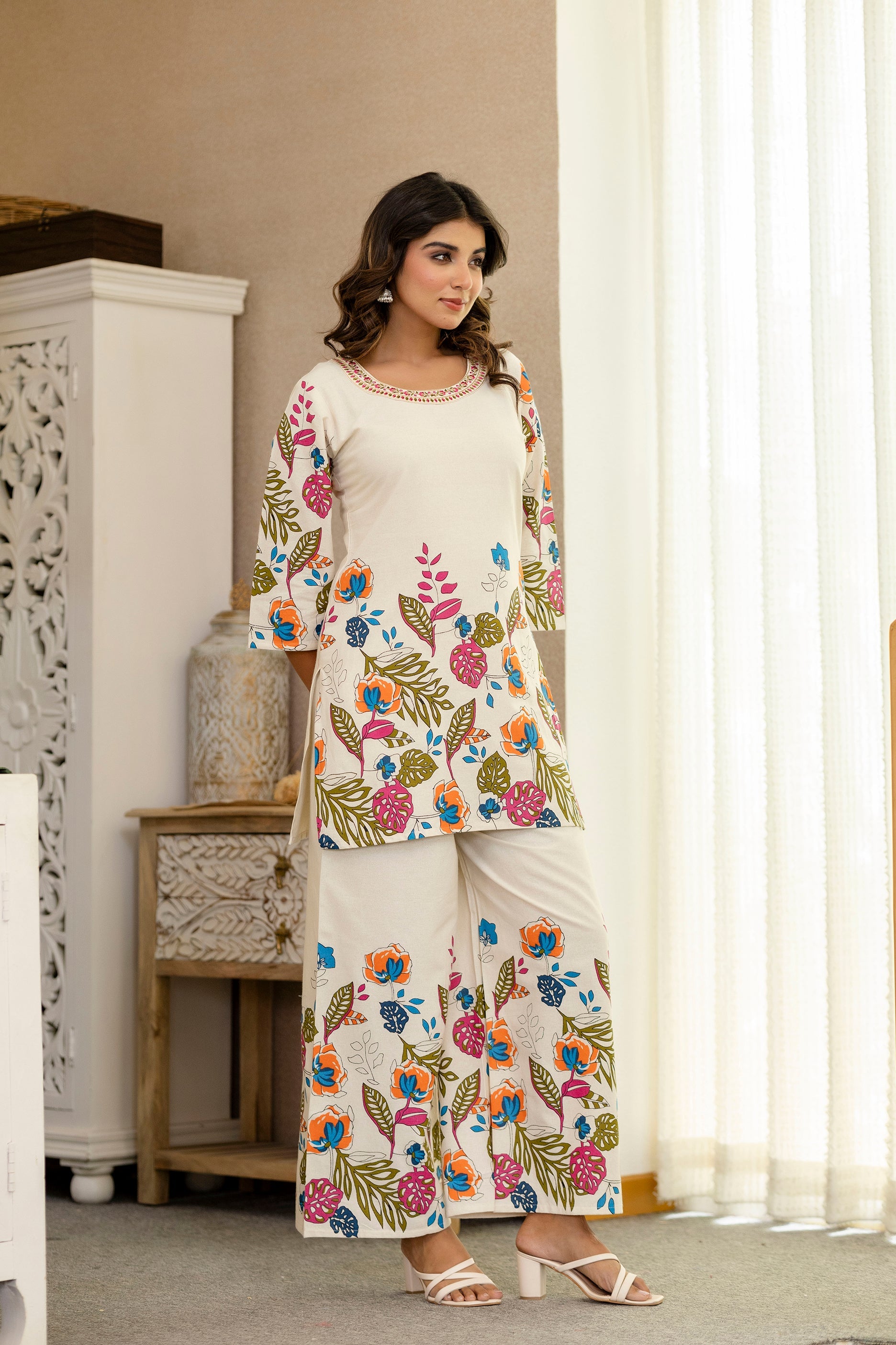 Whisperleaf Off-White Botanical Co-ord Set from Me&My