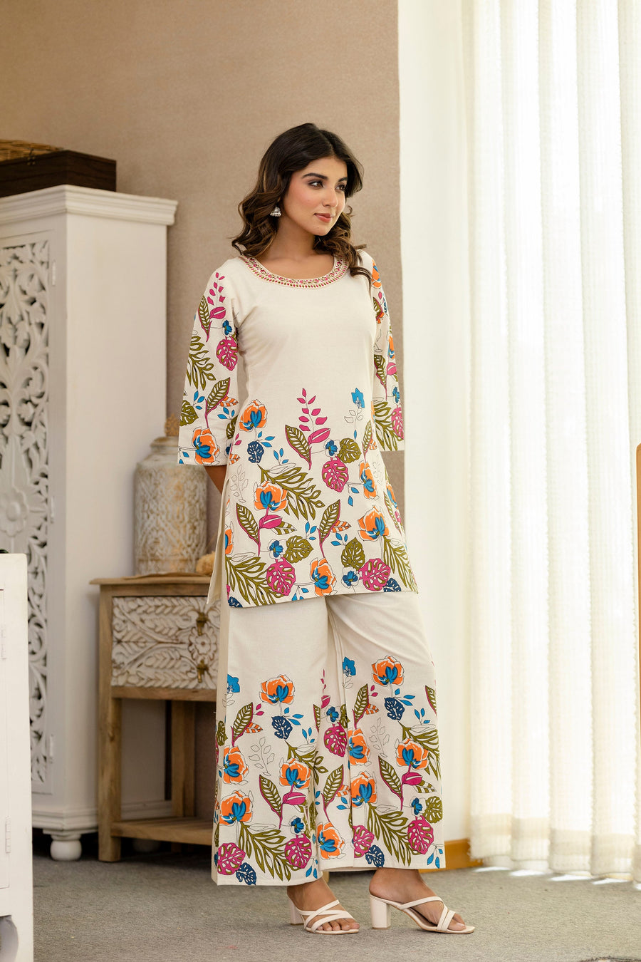 Whisperleaf Off-White Botanical Co-ord Set — image 7