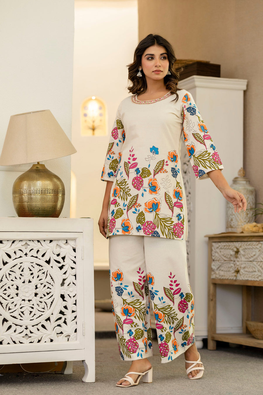 Whisperleaf Off-White Botanical Co-ord Set — image 2