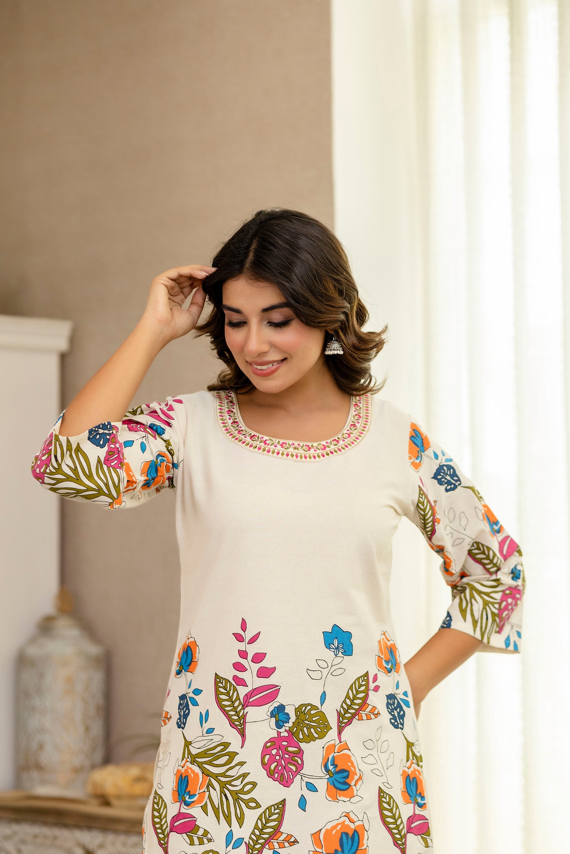 Whisperleaf Off-White Botanical Co-ord Set from Me&My