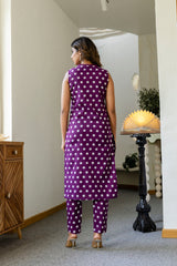 Purple Dotty Cotton Dupatta Set - Me&My