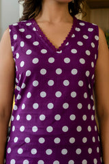 Purple Dotty Cotton Dupatta Set - Me&My