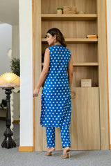 Blue Dotty Cotton Dupatta Set from Me&My