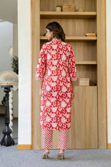 Ruby Red Cotton Dupatta Set - Me&My