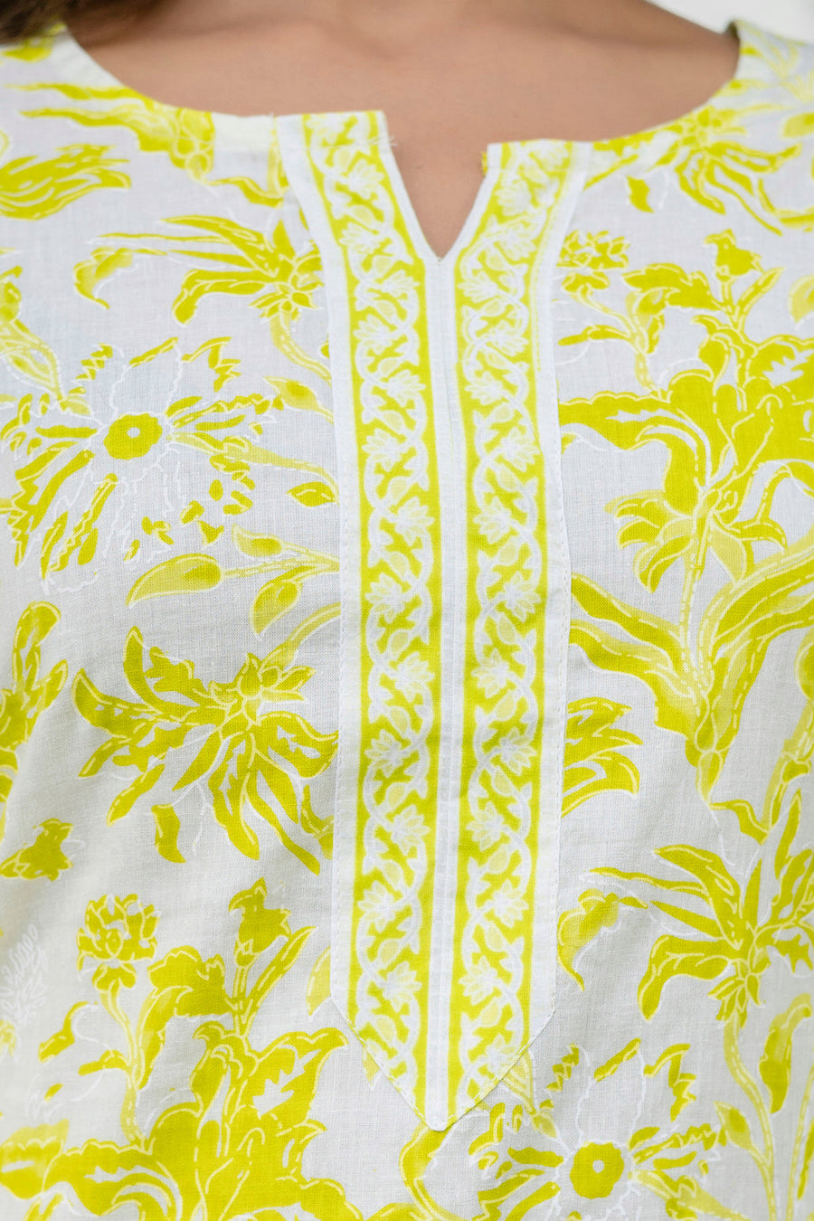Lemon Yellow Cotton Dupatta Set — image 6
