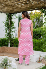 Pink Dotty Cotton Dupatta Set - Me&My