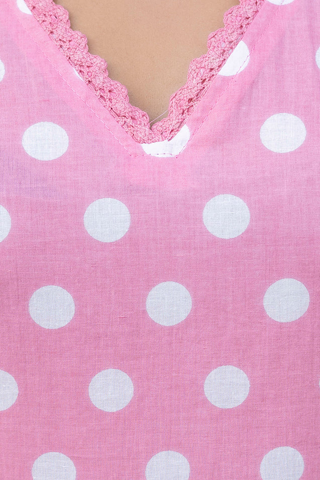 Pink Dotty Cotton Dupatta Set — image 6