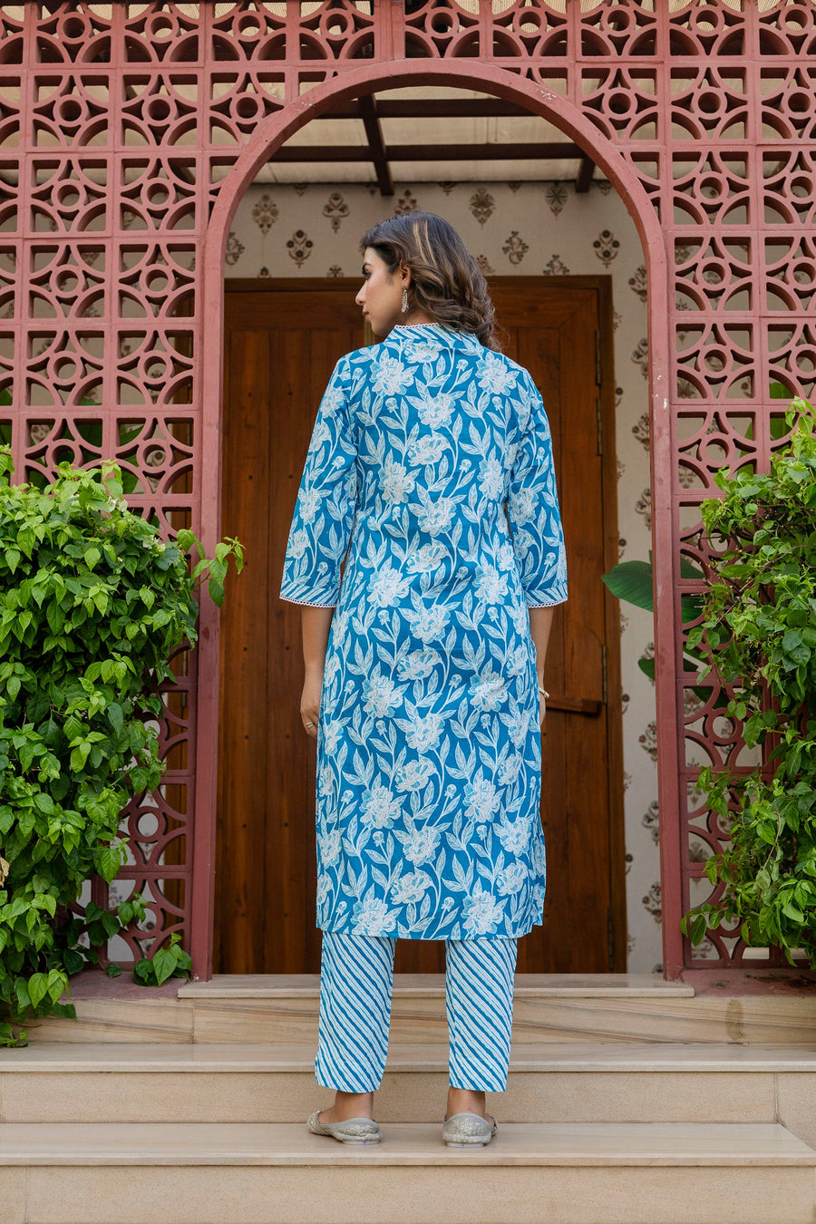 Blue Cotton Dupatta Set — image 2