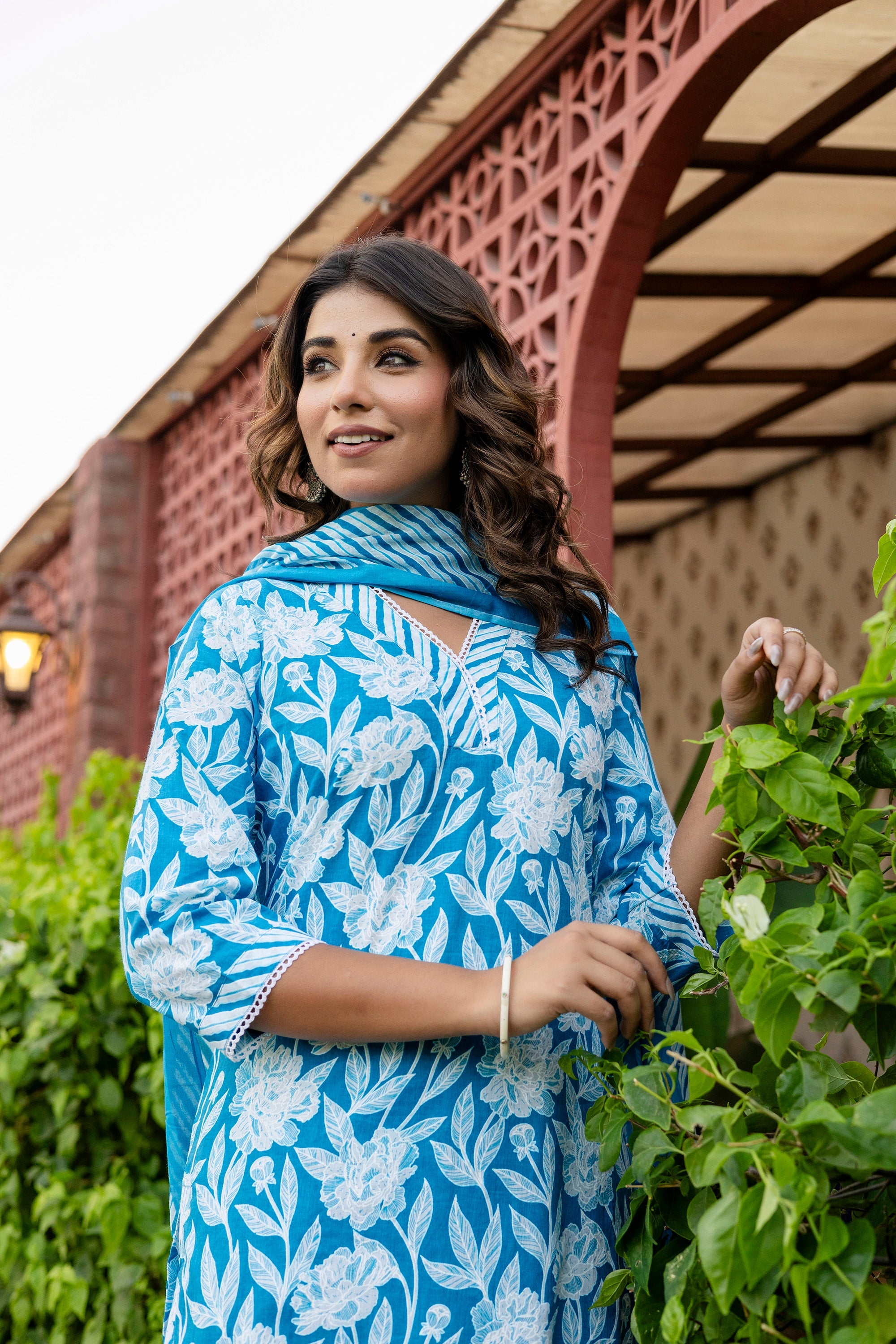 Blue Cotton Dupatta Set from Me&My