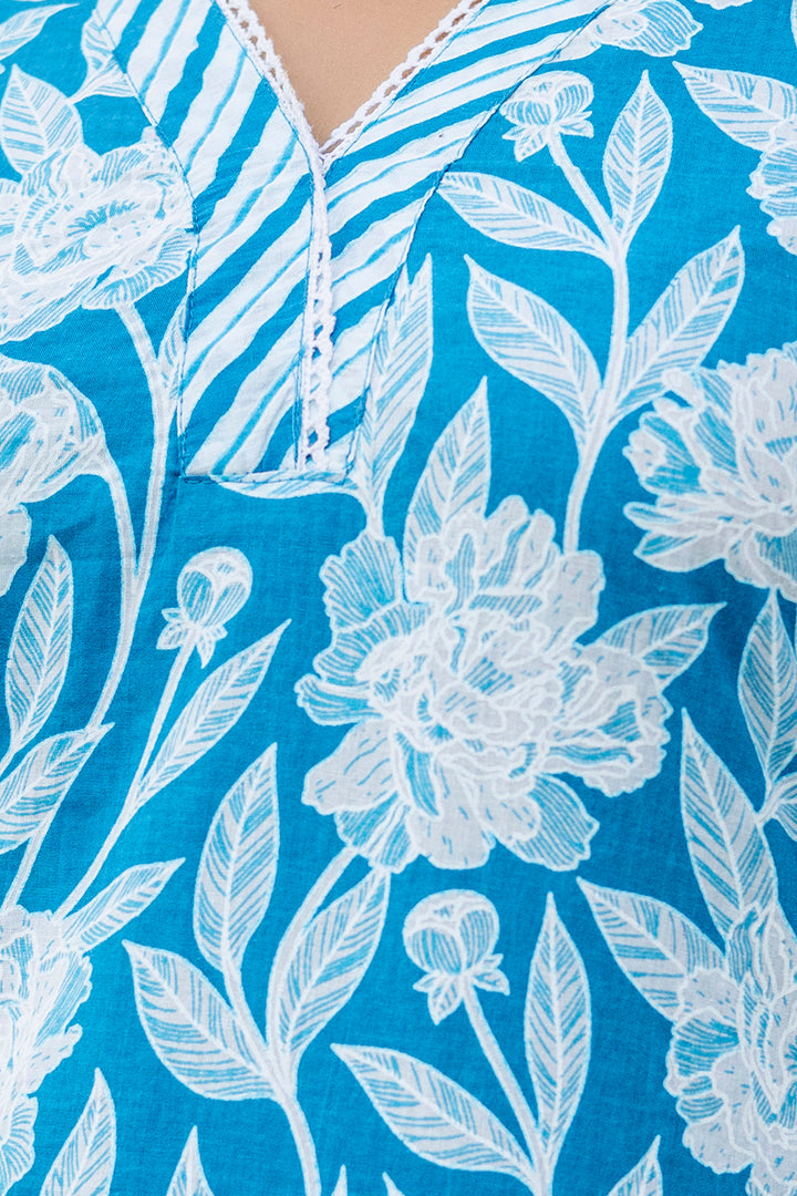 Blue Cotton Dupatta Set — image 5