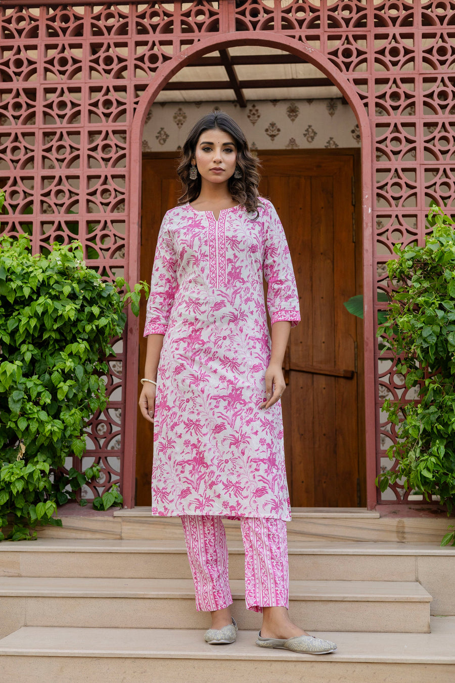 Rosewood Pink Cotton Dupatta Set — image 7
