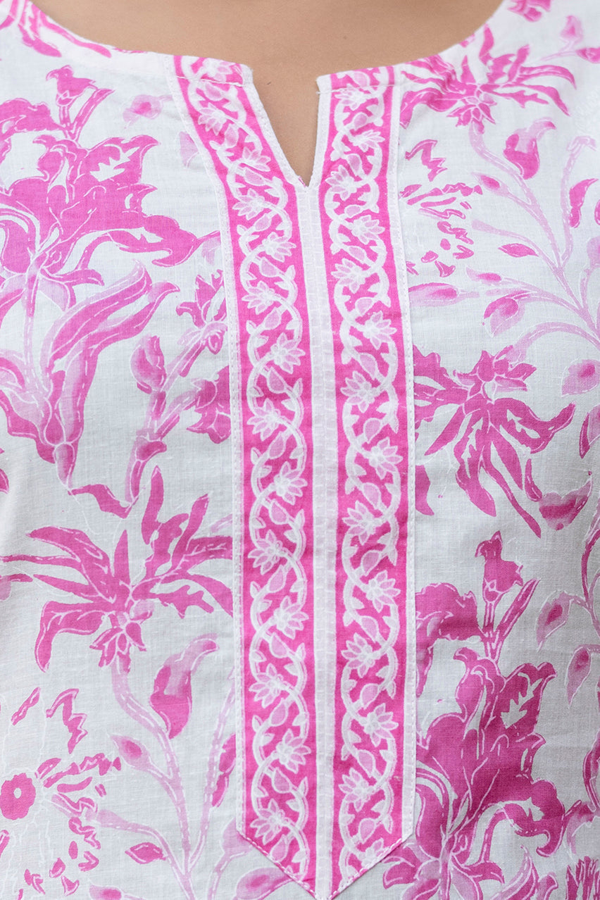 Rosewood Pink Cotton Dupatta Set from Me&My