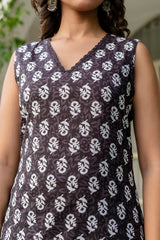 Midnight Black Cotton Dupatta Set from Me&My
