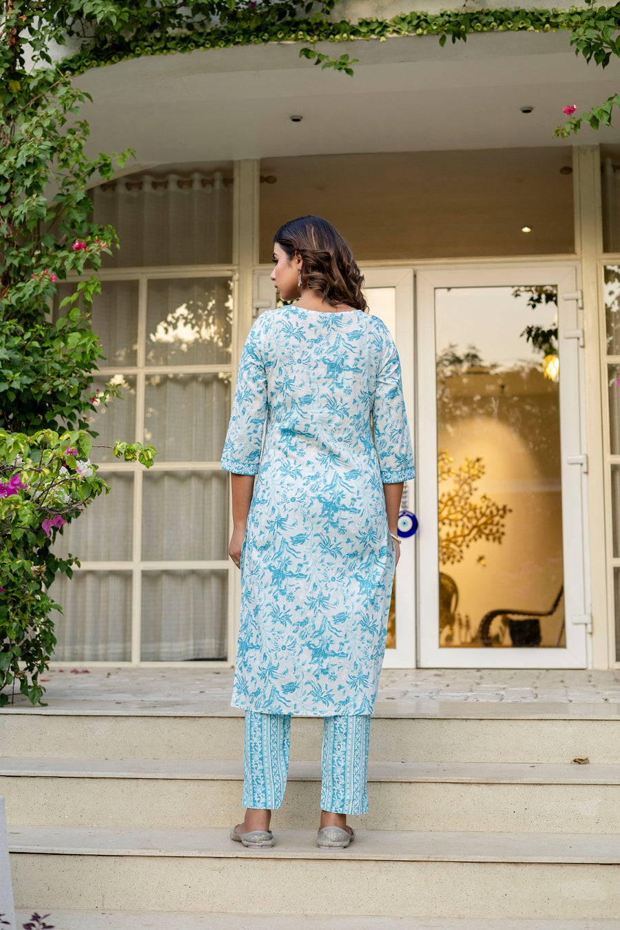 Sapphire Blue Cotton Dupatta Set — image 3