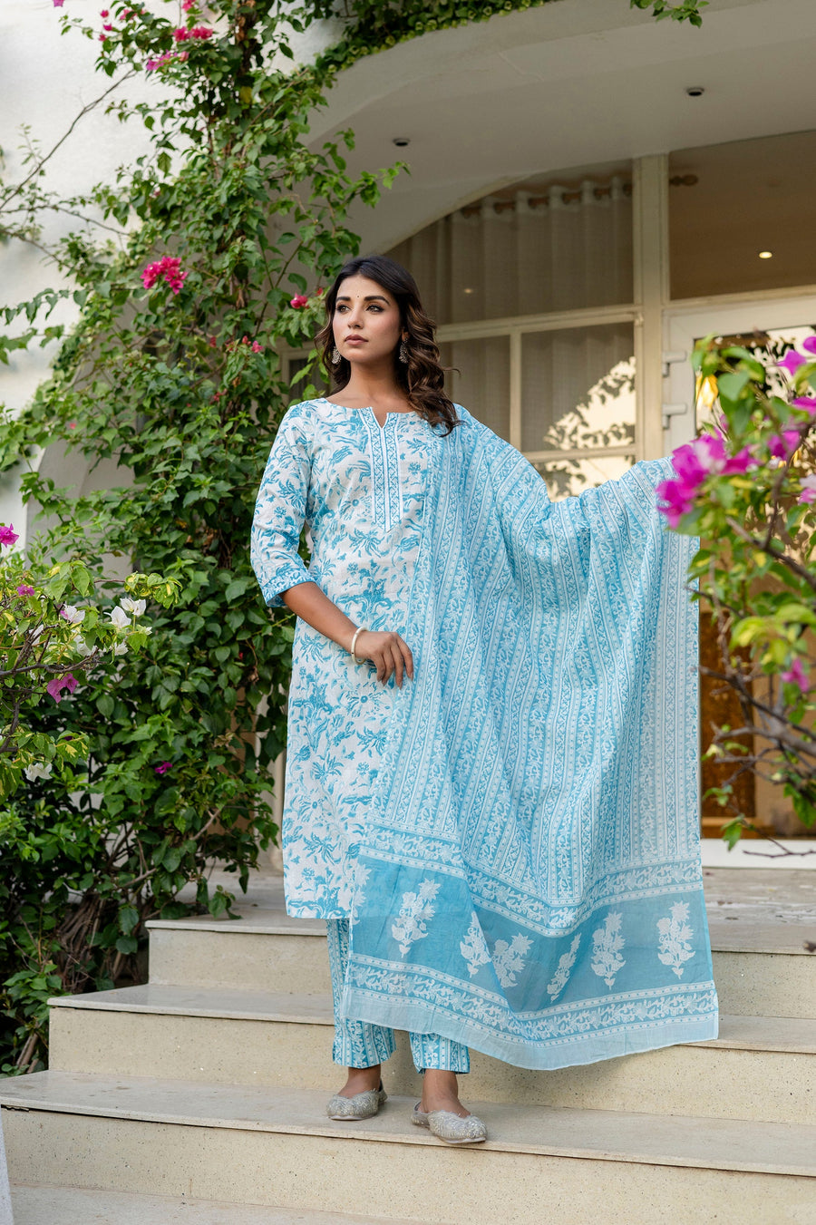 Sapphire Blue Cotton Dupatta Set — image 9