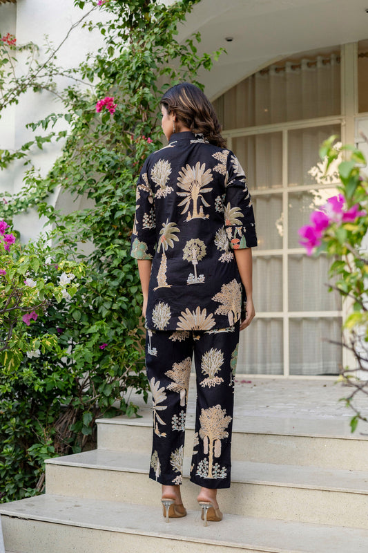 Palmshade Black Cotton Co-ord Set - Me&My