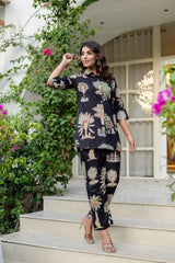 Palmshade Black Cotton Co-ord Set from Me&My