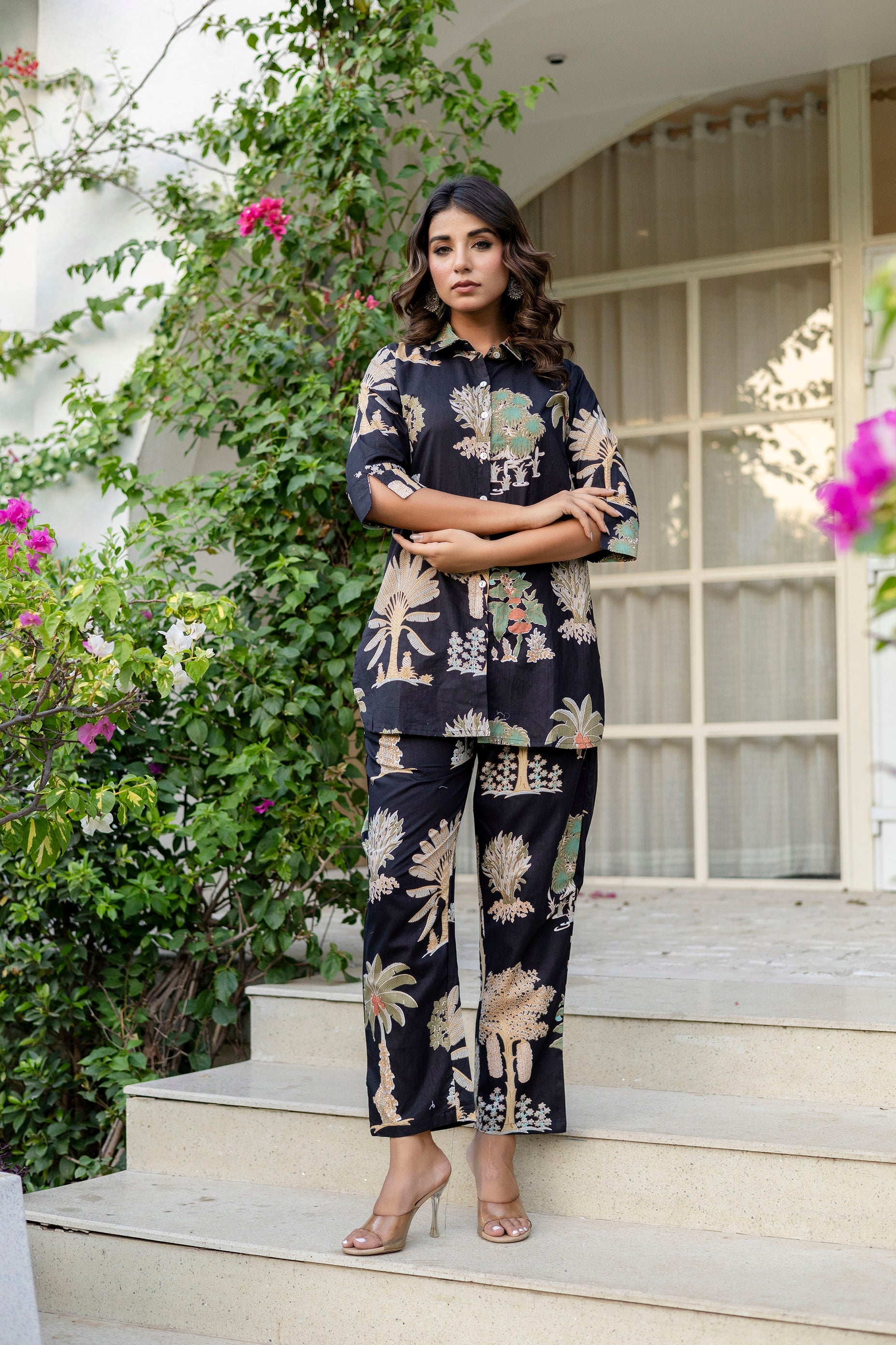 Palmshade Black Cotton Co-ord Set from Me&My
