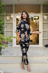 Palmshade Black Cotton Co-ord Set - Me&My