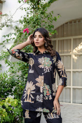 Palmshade Black Cotton Co-ord Set - Me&My