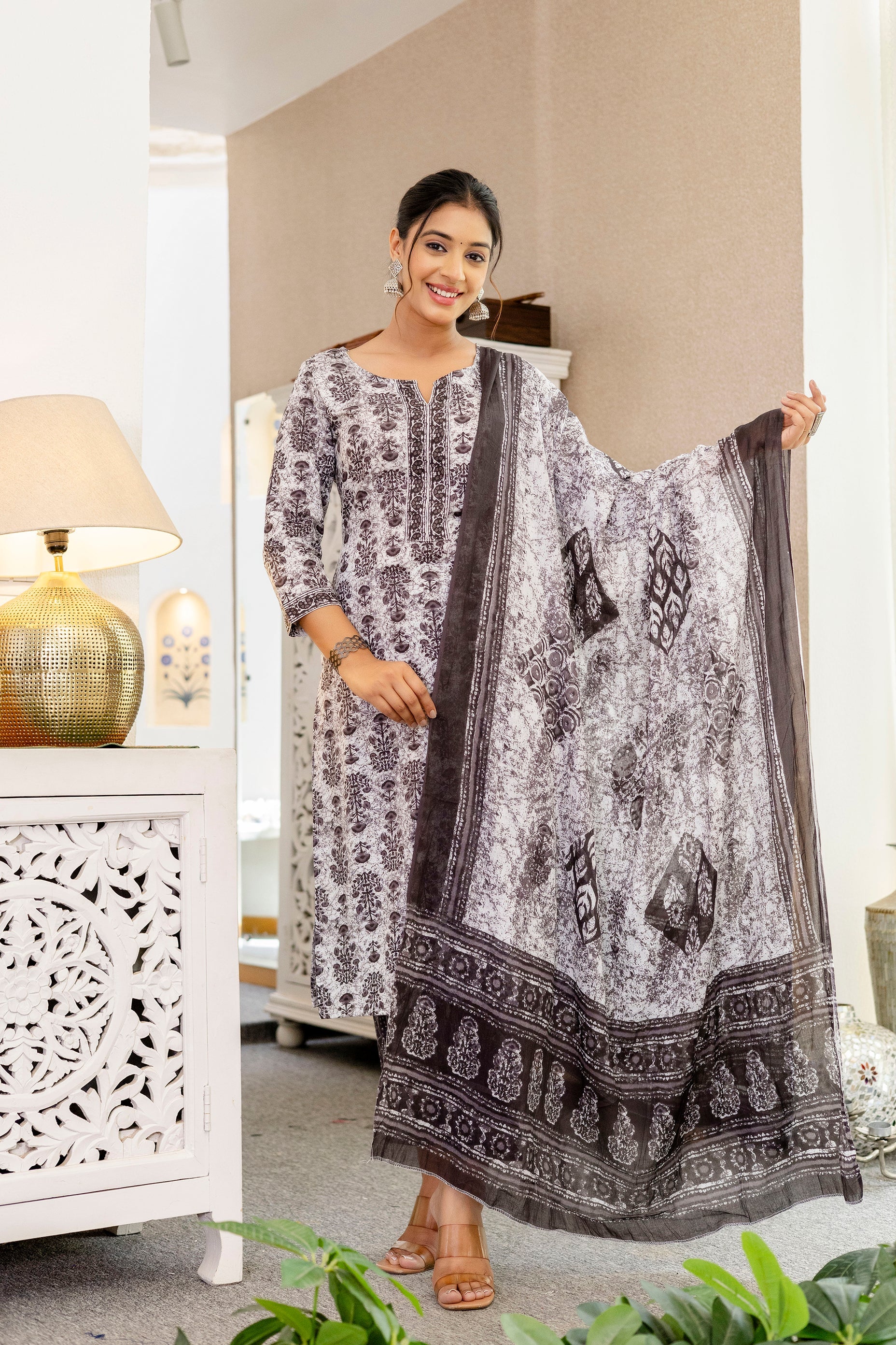 Shadowwhirl Cotton Dupatta Set - Me&My